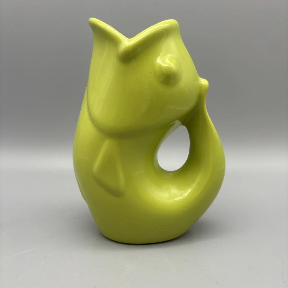 Lime Green Gurgle Pot 6.5